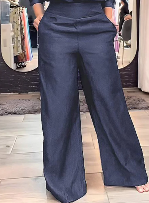Plain Loose Denim Urban Wide leg Jeans